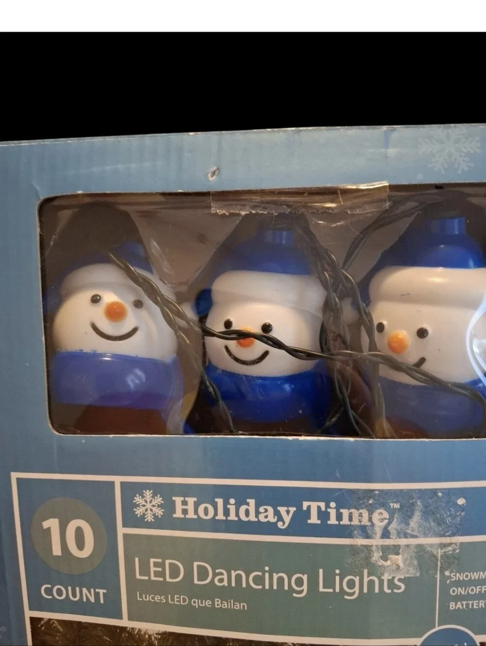 Holiday Time 10 Ct LED Dancing Snowman Christmas Lights